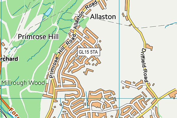 Primrose Hill C Of E Academy map (GL15 5TA) - OS VectorMap District (Ordnance Survey)