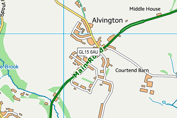 GL15 6AU map - OS VectorMap District (Ordnance Survey)