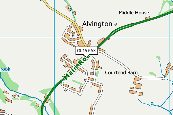 GL15 6AX map - OS VectorMap District (Ordnance Survey)