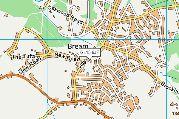 Bream Sports Club map (GL15 6JF) - OS VectorMap District (Ordnance Survey)