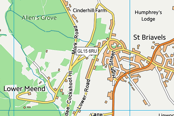 GL15 6RU map - OS VectorMap District (Ordnance Survey)