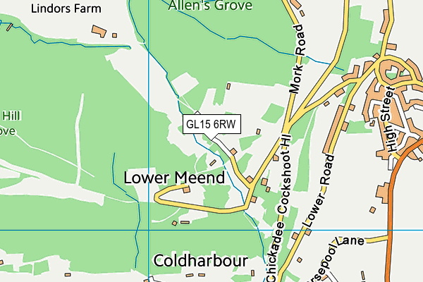 GL15 6RW map - OS VectorMap District (Ordnance Survey)