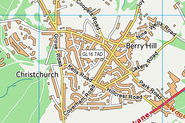 GL16 7AD map - OS VectorMap District (Ordnance Survey)