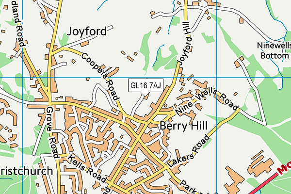 GL16 7AJ map - OS VectorMap District (Ordnance Survey)