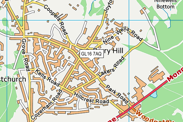 GL16 7AQ map - OS VectorMap District (Ordnance Survey)