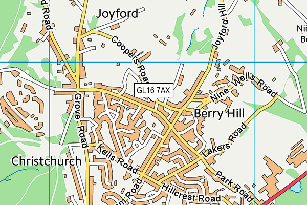 GL16 7AX map - OS VectorMap District (Ordnance Survey)