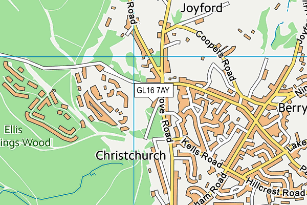 GL16 7AY map - OS VectorMap District (Ordnance Survey)