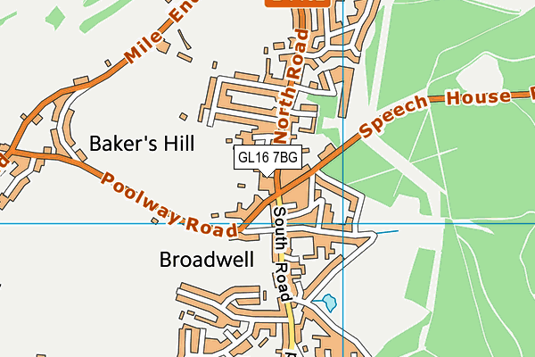 GL16 7BG map - OS VectorMap District (Ordnance Survey)