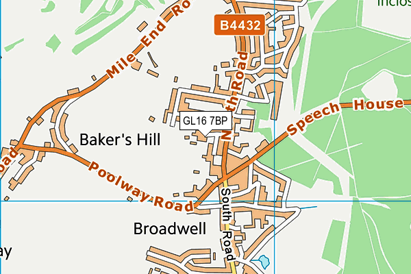 GL16 7BP map - OS VectorMap District (Ordnance Survey)