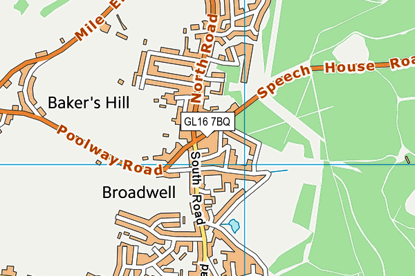 GL16 7BQ map - OS VectorMap District (Ordnance Survey)