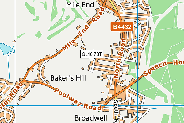 GL16 7BT map - OS VectorMap District (Ordnance Survey)