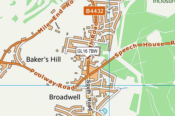 GL16 7BW map - OS VectorMap District (Ordnance Survey)