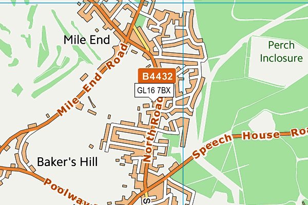 GL16 7BX map - OS VectorMap District (Ordnance Survey)