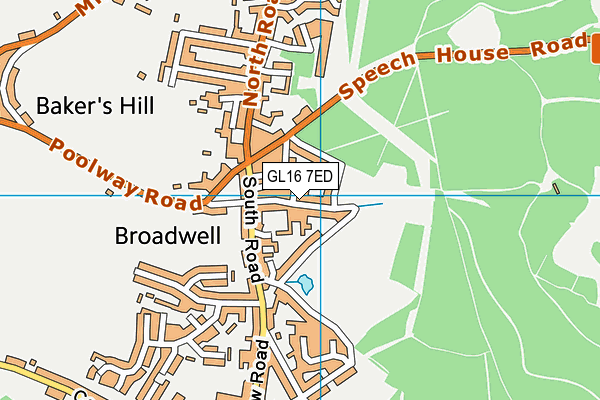 GL16 7ED map - OS VectorMap District (Ordnance Survey)