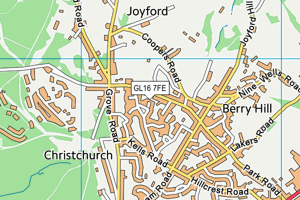 GL16 7FE map - OS VectorMap District (Ordnance Survey)