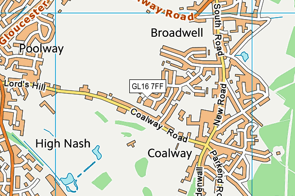 GL16 7FF map - OS VectorMap District (Ordnance Survey)