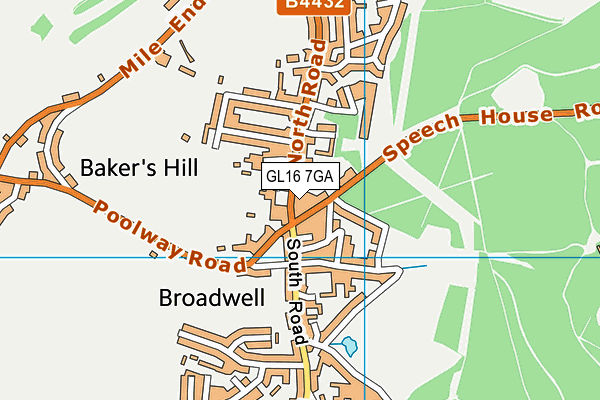 GL16 7GA map - OS VectorMap District (Ordnance Survey)