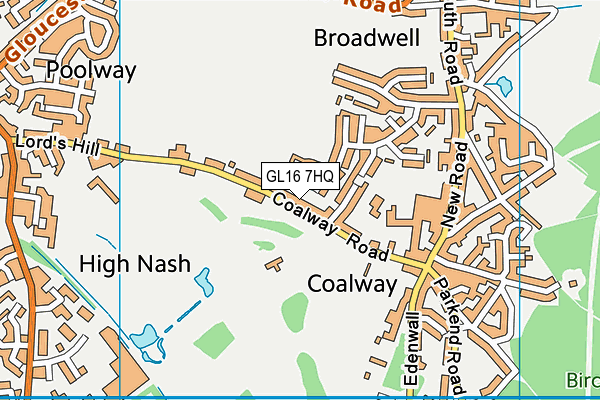 GL16 7HQ map - OS VectorMap District (Ordnance Survey)