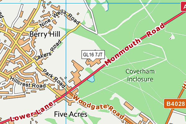 Royal Forest Of Dean Campus (Closed) map (GL16 7JT) - OS VectorMap District (Ordnance Survey)