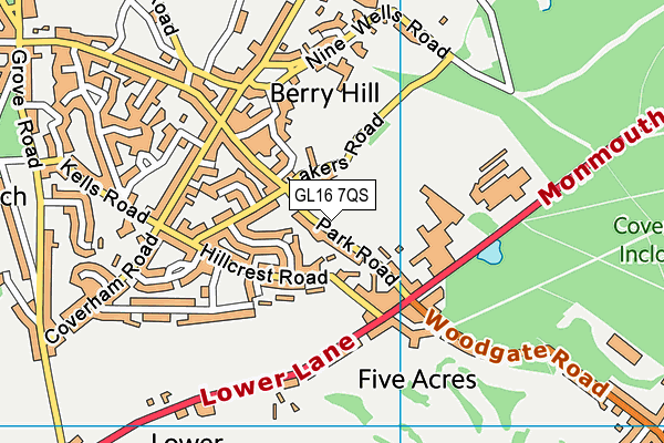 GL16 7QS map - OS VectorMap District (Ordnance Survey)