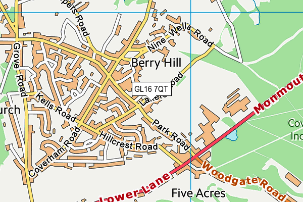 Berry Hill Rfc map (GL16 7QT) - OS VectorMap District (Ordnance Survey)