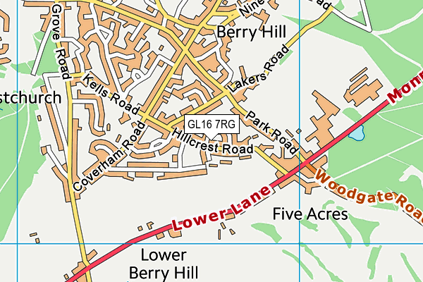 GL16 7RG map - OS VectorMap District (Ordnance Survey)