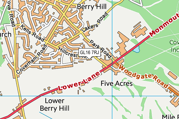 GL16 7RJ map - OS VectorMap District (Ordnance Survey)