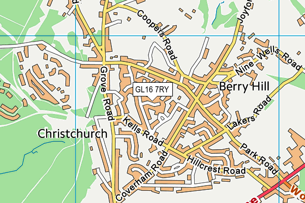 GL16 7RY map - OS VectorMap District (Ordnance Survey)