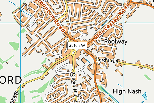 GL16 8AA map - OS VectorMap District (Ordnance Survey)