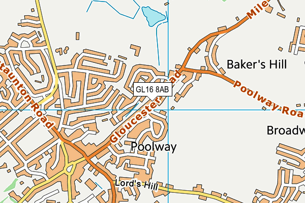GL16 8AB map - OS VectorMap District (Ordnance Survey)