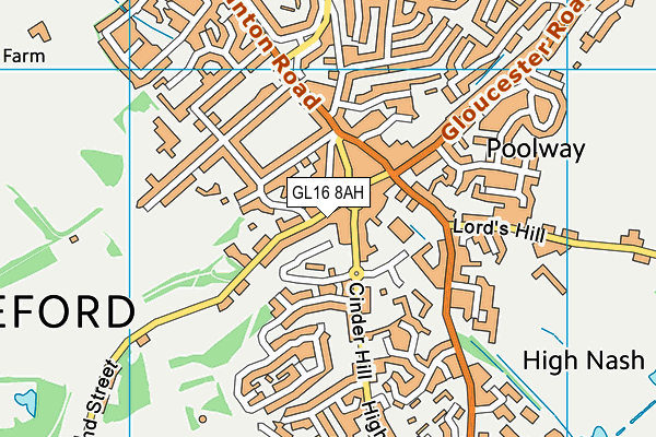 GL16 8AH map - OS VectorMap District (Ordnance Survey)
