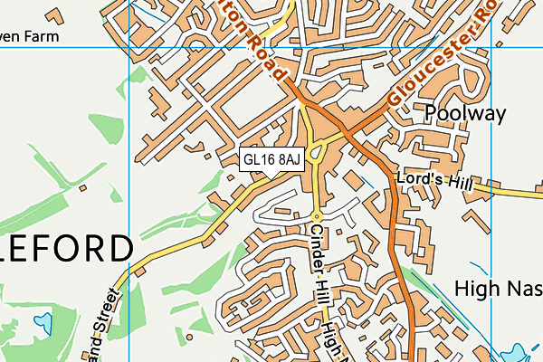 GL16 8AJ map - OS VectorMap District (Ordnance Survey)