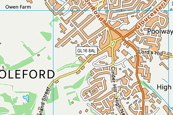 GL16 8AL map - OS VectorMap District (Ordnance Survey)