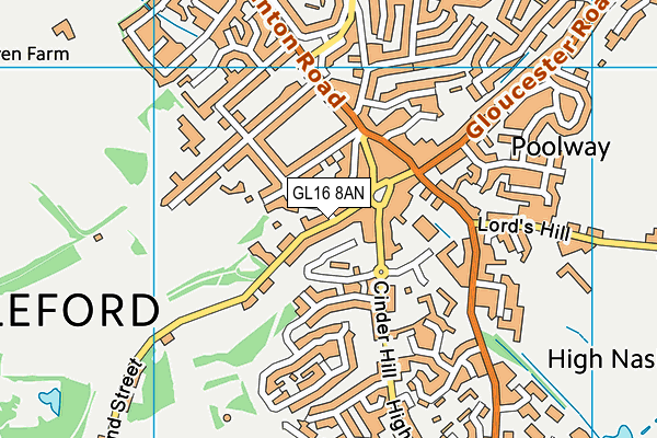 GL16 8AN map - OS VectorMap District (Ordnance Survey)