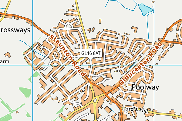 GL16 8AT map - OS VectorMap District (Ordnance Survey)