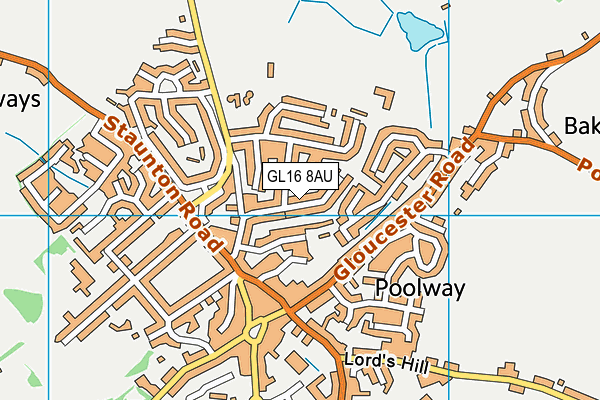 GL16 8AU map - OS VectorMap District (Ordnance Survey)