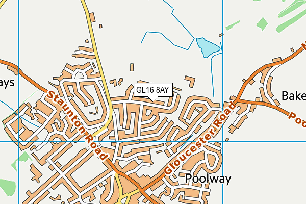 GL16 8AY map - OS VectorMap District (Ordnance Survey)