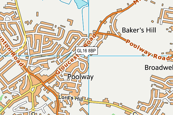 GL16 8BP map - OS VectorMap District (Ordnance Survey)