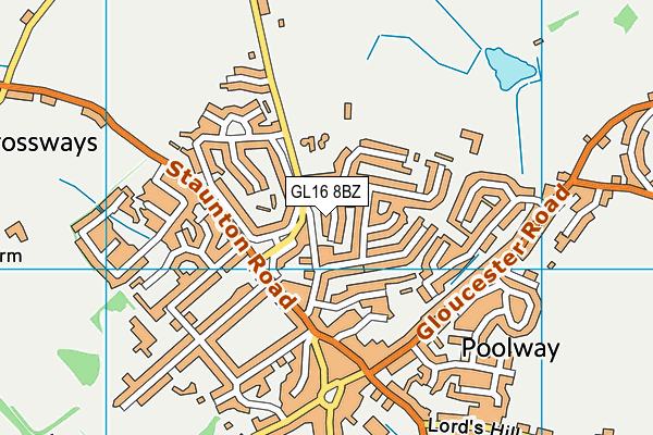 GL16 8BZ map - OS VectorMap District (Ordnance Survey)