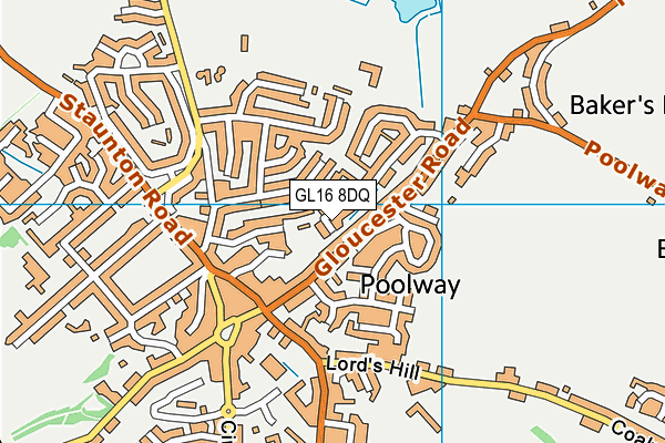 GL16 8DQ map - OS VectorMap District (Ordnance Survey)