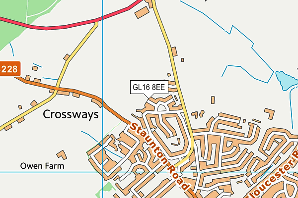 GL16 8EE map - OS VectorMap District (Ordnance Survey)