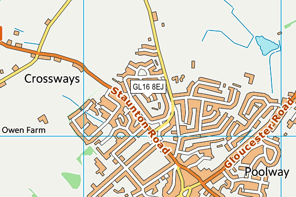 GL16 8EJ map - OS VectorMap District (Ordnance Survey)