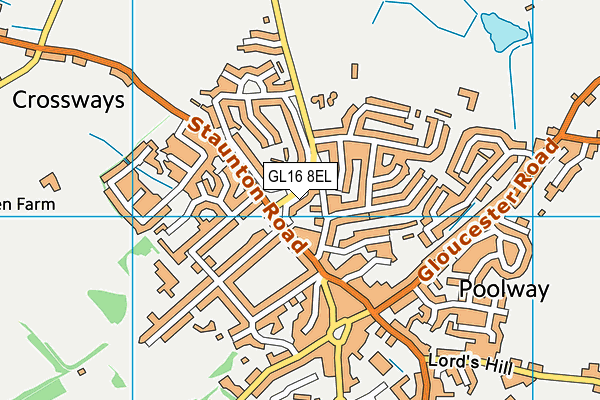 GL16 8EL map - OS VectorMap District (Ordnance Survey)
