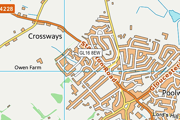 GL16 8EW map - OS VectorMap District (Ordnance Survey)