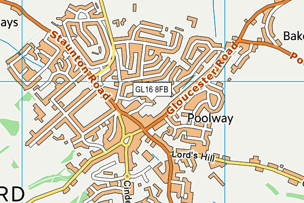 GL16 8FB map - OS VectorMap District (Ordnance Survey)