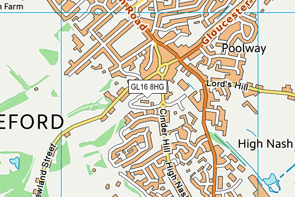 GL16 8HG map - OS VectorMap District (Ordnance Survey)