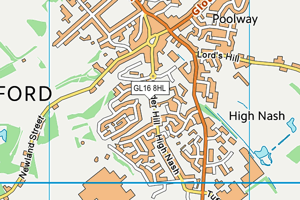 GL16 8HL map - OS VectorMap District (Ordnance Survey)