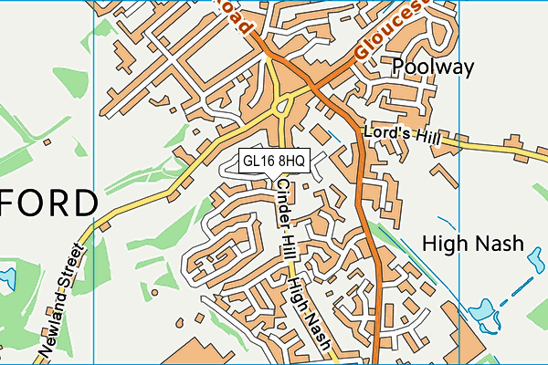 GL16 8HQ map - OS VectorMap District (Ordnance Survey)