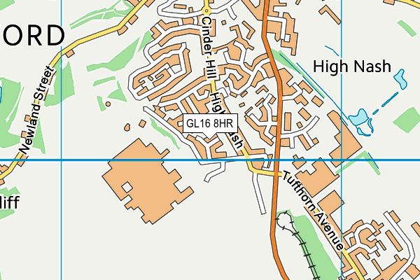 GL16 8HR map - OS VectorMap District (Ordnance Survey)