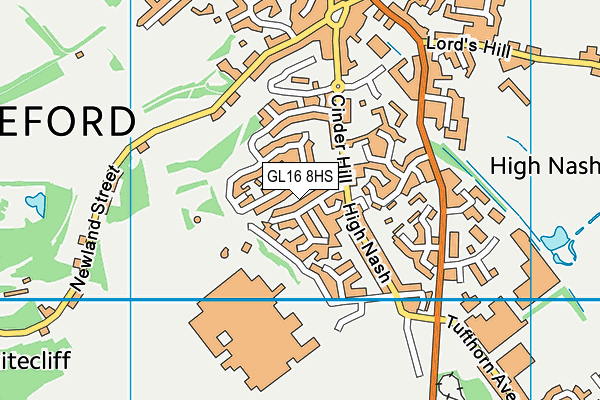 GL16 8HS map - OS VectorMap District (Ordnance Survey)